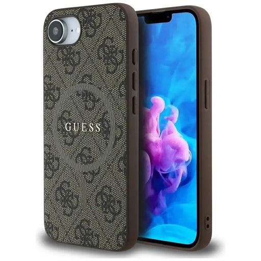 Guess 4G Ring Classic Logo MagSafe iPhone 16e Case - Brown - Cell phone cases and covers<<<HurtelXML