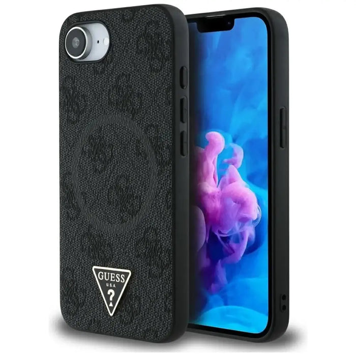 Guess 4G Ring Triangle Logo MagSafe case for iPhone 16e - black - Cell phone cases and covers<<<HurtelXML