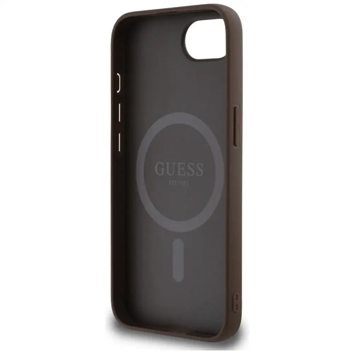 Guess 4G Ring Triangle Logo MagSafe iPhone 16e Case - Brown - Cell phone cases and covers<<<HurtelXML