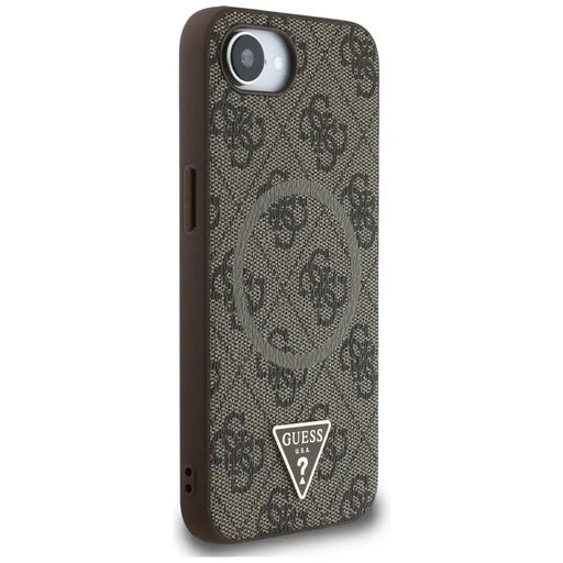 Guess 4G Ring Triangle Logo MagSafe iPhone 16e Case - Brown - Cell phone cases and covers<<<HurtelXML