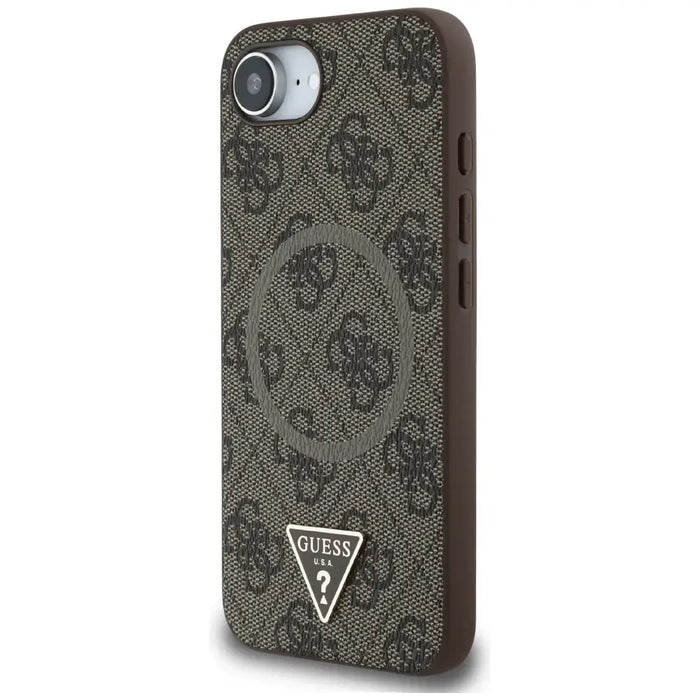 Guess 4G Ring Triangle Logo MagSafe iPhone 16e Case - Brown - Cell phone cases and covers<<<HurtelXML