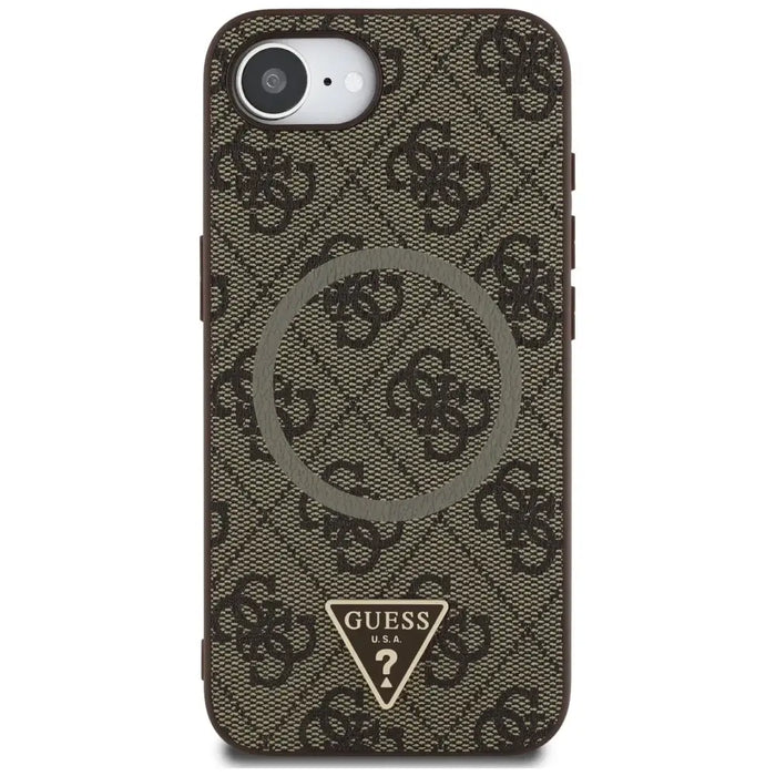 Guess 4G Ring Triangle Logo MagSafe iPhone 16e Case - Brown - Cell phone cases and covers<<<HurtelXML