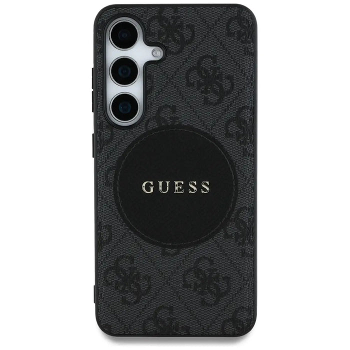 Guess 4G Round Patch Classic Logo MagSafe case for Samsung Galaxy S25 black - Cell phone cases and covers<<<HurtelXML