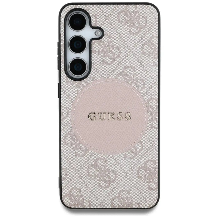 Guess 4G Round Patch Classic Logo MagSafe Case for Samsung Galaxy S25 Pink - Cell phone cases and covers<<<HurtelXML