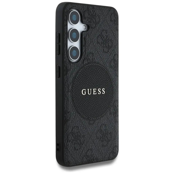 Guess 4G Round Patch Classic Logo MagSafe case for Samsung Galaxy S25 black - Cell phone cases and covers<<<HurtelXML