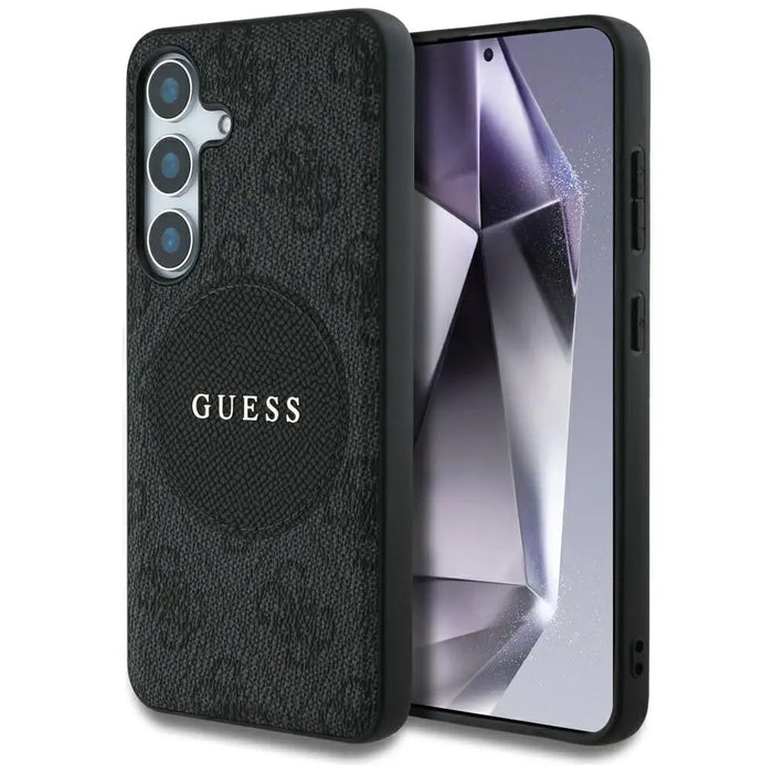 Guess 4G Round Patch Classic Logo MagSafe case for Samsung Galaxy S25 black - Cell phone cases and covers<<<HurtelXML
