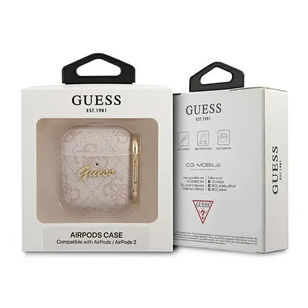 Guess 4G Script Metal Collection Case for AirPods 1 / 2 - Pink - Cell phone cases and covers<<<HurtelXML