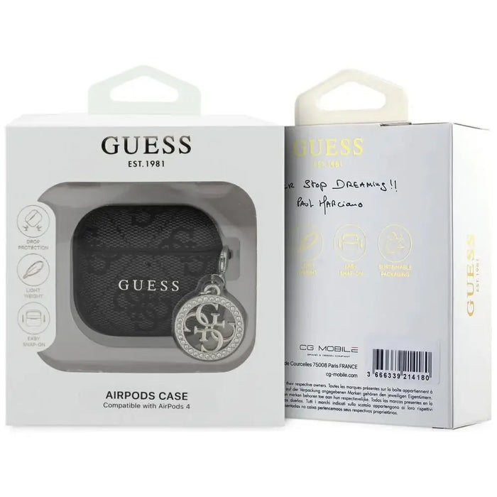 Guess 4G Strass Charm Case for AirPods 4 - Black - Cell phone cases and covers<<<HurtelXML