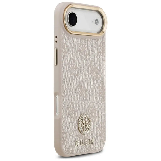 Guess 4G Strass Logo & Big Strap Metal Buttons MagSafe Case for iPhone Air - Pink - Cell phone cases