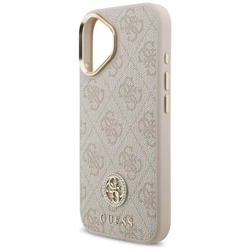 Guess 4G Strass Logo & Big Strap Metal Buttons MagSafe Case for iPhone 17 - Pink - Cell phone cases