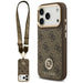 Guess 4G Strass Logo & Big Strap Metal Buttons MagSafe Case for iPhone 17 Pro - Brown - Cell phone cases