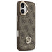 Guess 4G Strass Logo & Big Strap Metal Buttons MagSafe Case for iPhone 17 - Brown - Cell phone cases