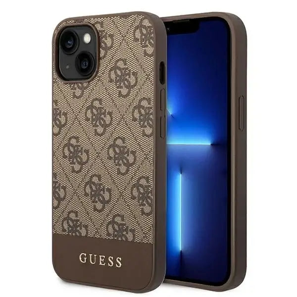 Guess 4G Stripe Collection Case for iPhone 14 Plus / 15 Plus 6.7’’ - Brown - Cell phone cases and covers<<<HurtelXML
