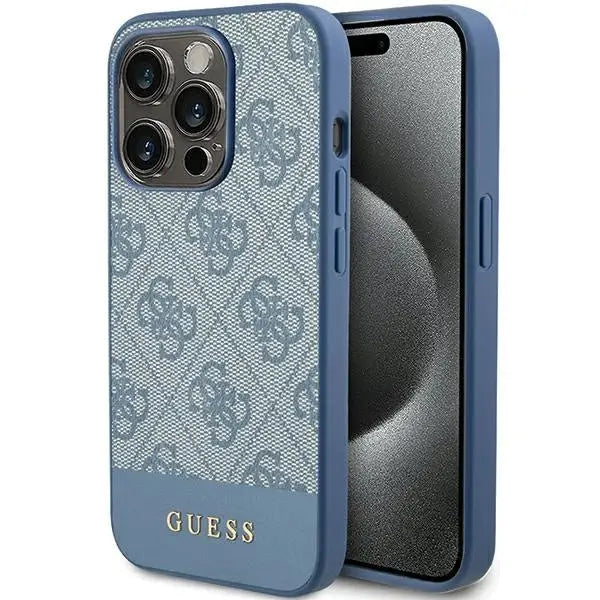 Guess 4G Stripe Collection case for iPhone 15 Pro Max - blue - Cell phone cases and covers<<<HurtelXML