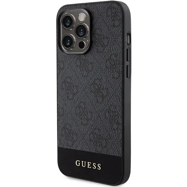Guess 4G Stripe Collection case for iPhone 15 Pro Max - gray - Cell phone cases and covers<<<HurtelXML