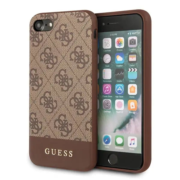 Guess 4G Stripe Collection case for iPhone 7 / 8 / SE 2020 / SE 2022 - brown - Cell phone cases and covers<<<HurtelXML
