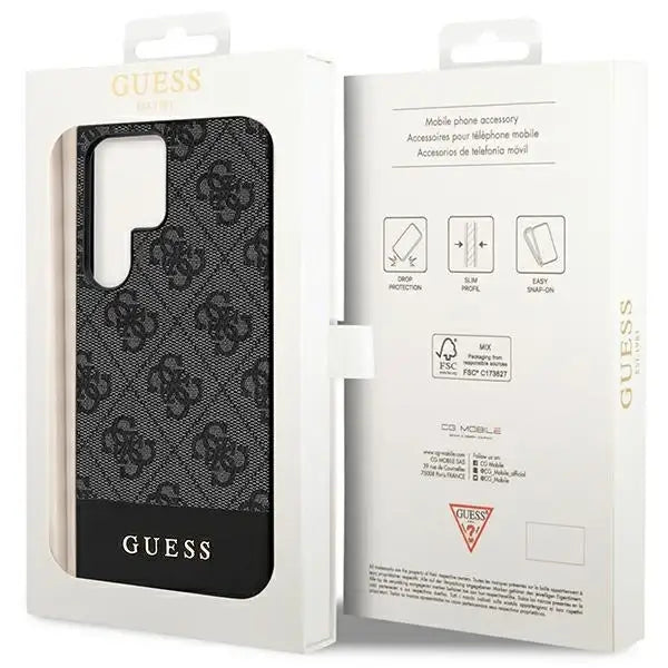 Guess 4G Stripe Collection case for Samsung Galaxy S24 Ultra - black - Cell phone cases and covers<<<HurtelXML