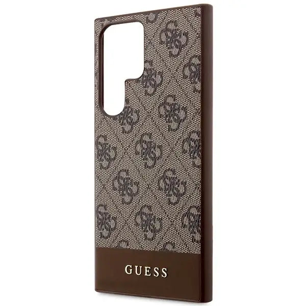 Guess 4G Stripe Collection case for Samsung Galaxy S24 Ultra - brown - Cell phone cases and covers<<<HurtelXML