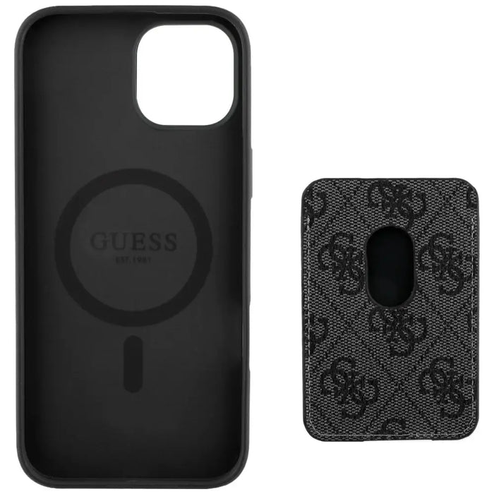 Guess 4G Stripes case with Magsafe wallet for iPhone 15 black - Cell phone cases and covers<<<HurtelXML