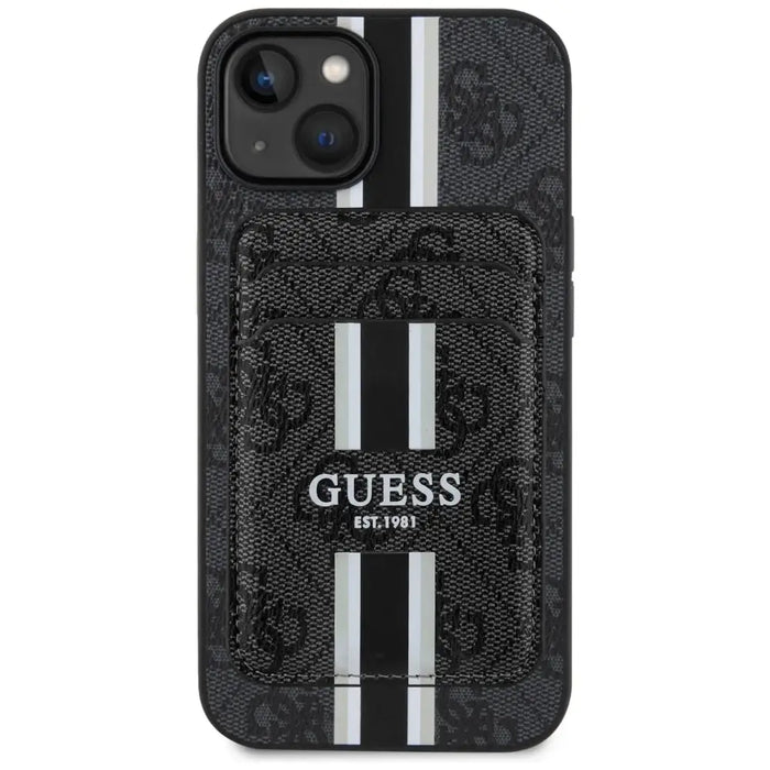 Guess 4G Stripes case with Magsafe wallet for iPhone 15 black - Cell phone cases and covers<<<HurtelXML