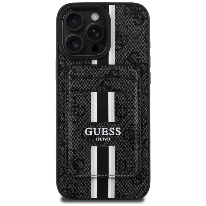 Guess 4G Stripes case with Magsafe wallet for iPhone 16 Pro Max black - Cell phone cases and covers<<<HurtelXML