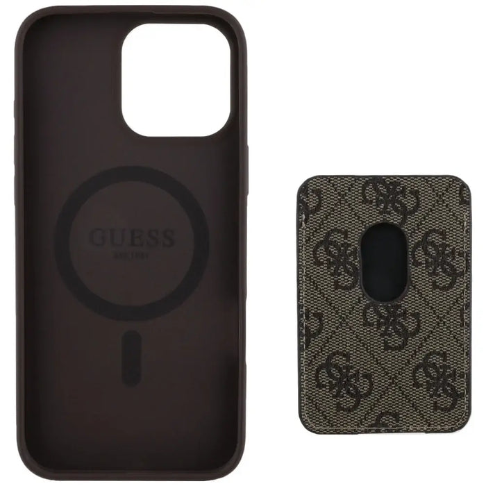 Guess 4G Stripes case with Magsafe wallet for iPhone 16 Pro Max brown - Cell phone cases and covers<<<HurtelXML
