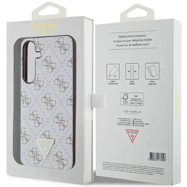 Guess 4G Triangle case for Samsung Galaxy S24+ - white - Cell phone cases and covers<<<HurtelXML