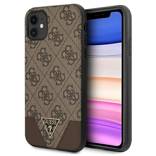 Guess 4G Triangle Collection case for iPhone 11 6.1’’ / Xr 6.1’’ - brown - Cell phone cases and covers<<<HurtelXML