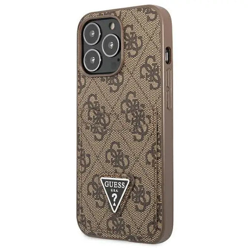 Guess 4G Triangle Logo Cardslot Case for iPhone 13 Pro / 13 - Brown - Cell phone cases and covers<<<HurtelXML
