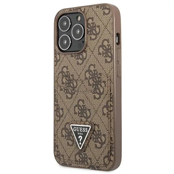 Guess 4G Triangle Logo Cardslot Case for iPhone 13 Pro / 13 - Brown - Cell phone cases and covers<<<HurtelXML