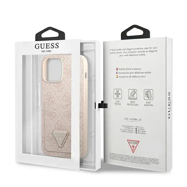 Guess 4G Triangle Logo Cardslot Case for iPhone 13 Pro / 13 - Pink - Cell phone cases and covers<<<HurtelXML