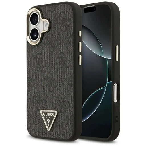 Guess 4G Triangle Logo MagSafe Case for iPhone 17 - Black and Gold - Cell phone cases and covers<<<HurtelXML
