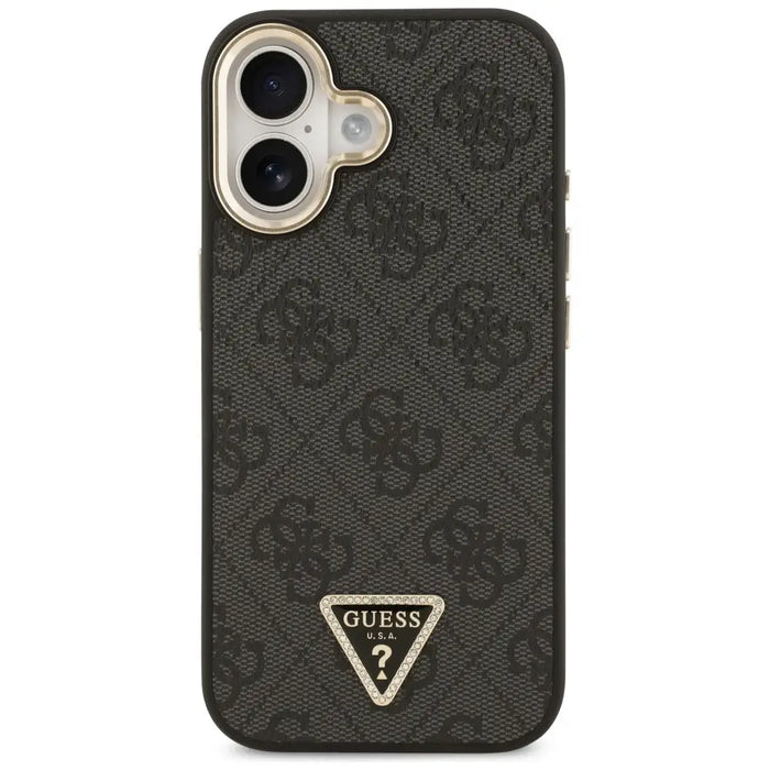 Guess 4G Triangle Logo MagSafe Case for iPhone 17 - Black and Gold - Cell phone cases and covers<<<HurtelXML