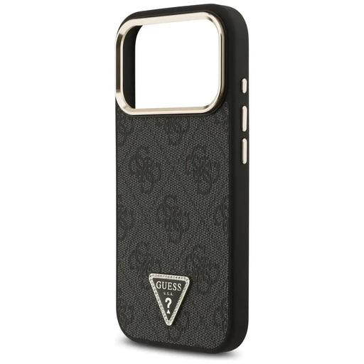 Guess 4G Triangle Logo MagSafe Case for iPhone 17 Pro - Black and Gold - Cell phone cases and covers<<<HurtelXML
