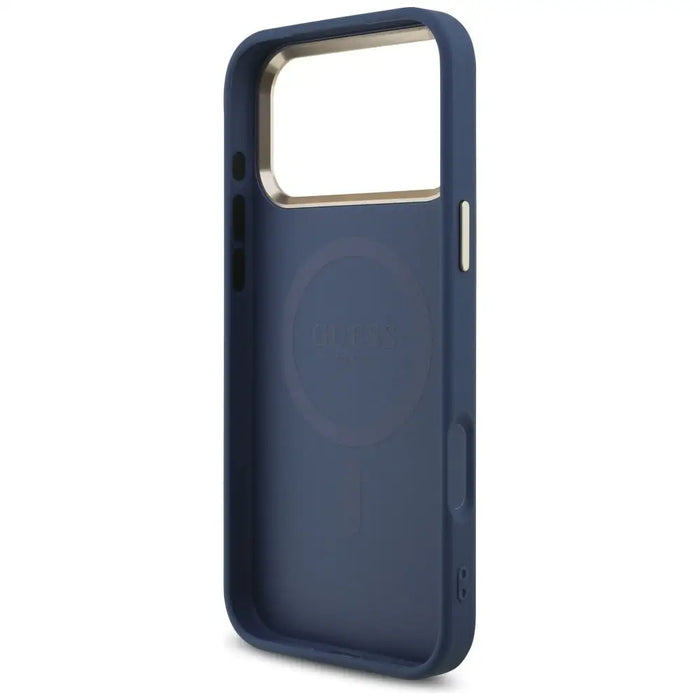 Guess 4G Triangle Logo MagSafe Case for iPhone 17 Pro Max - Blue and Gold - Cell phone cases and covers<<<HurtelXML