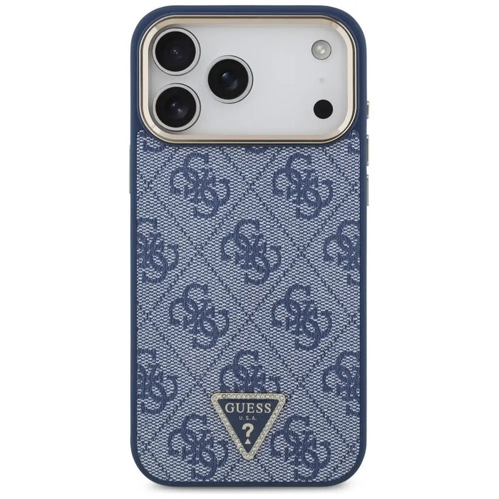Guess 4G Triangle Logo MagSafe Case for iPhone 17 Pro Max - Blue and Gold - Cell phone cases and covers<<<HurtelXML