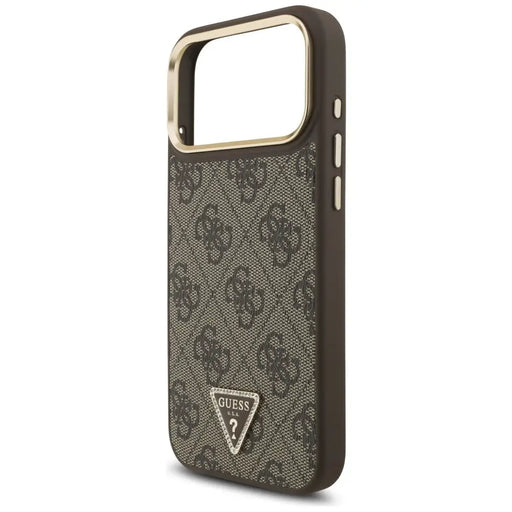 Guess 4G Triangle Logo MagSafe Case for iPhone 17 Pro Max - Brown & Gold - Cell phone cases and covers<<<HurtelXML