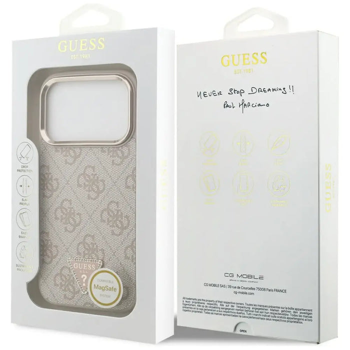 Guess 4G Triangle Logo MagSafe Case for iPhone 17 Pro - Rose Gold - Cell phone cases and covers<<<HurtelXML