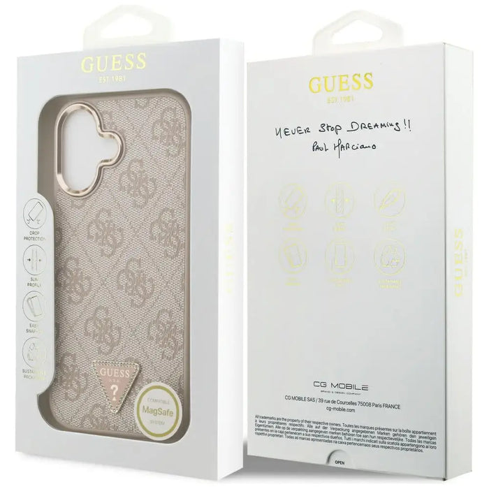 Guess 4G Triangle Logo MagSafe Case for iPhone 17 - Rose Gold - Cell phone cases and covers<<<HurtelXML