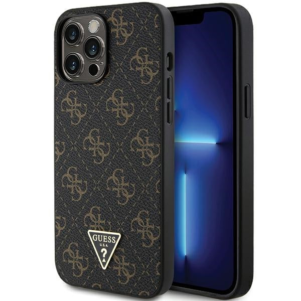 Guess 4G Triangle Metal Logo case for iPhone 14 Pro - black - Cell phone cases and covers<<<HurtelXML