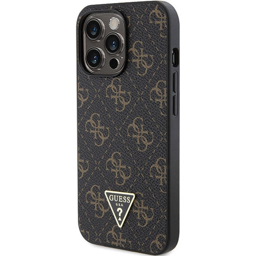 Guess 4G Triangle Metal Logo case for iPhone 14 Pro - black - Cell phone cases and covers<<<HurtelXML