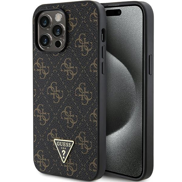 Guess 4G Triangle Metal Logo case for iPhone 14 Pro Max - black - Cell phone cases and covers<<<HurtelXML
