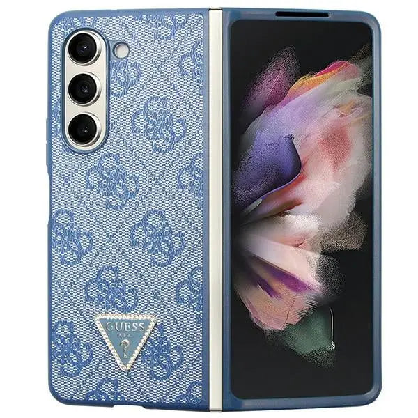 Guess 4G Triangle Strass Case for Samsung Galaxy Z Fold 5 - Blue - Cell phone cases and covers<<<HurtelXML