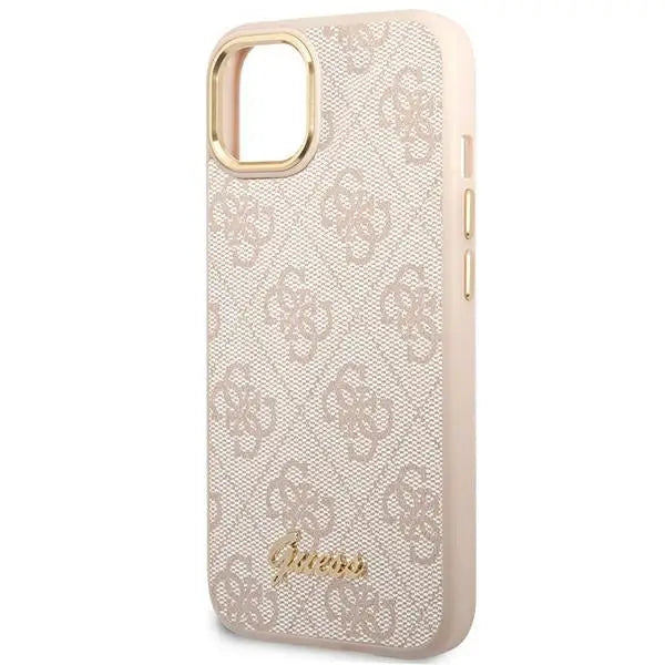 Guess 4G Vintage Gold Logo case for iPhone 14 - pink - Cell phone cases and covers<<<HurtelXML