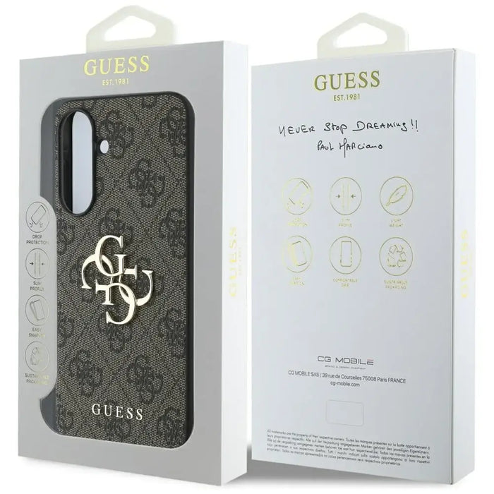 Guess Big 4G Logo Classic Logo Case for Samsung Galaxy A56 - Brown - Cell phone cases and covers<<<HurtelXML