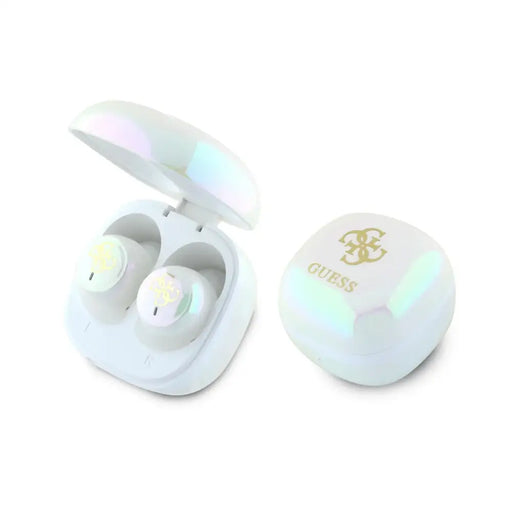 Guess Bluetooth headphones GUTWSJ144ESH TWS + docking station white/white Iridescent 4G Printed Logo - Headphones