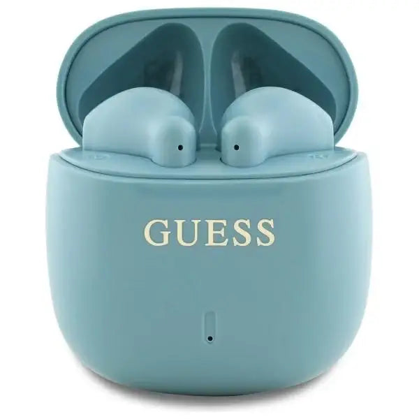 Guess Bluetooth headphones GUTWSJ14ESGQ TWS + docking station turquoise/turquoise Printed Classic Logo - Headphones