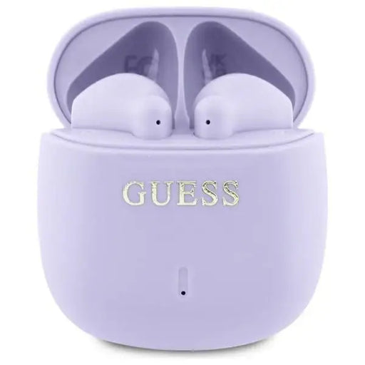Guess Bluetooth headphones GUTWSJ14ESGU TWS + docking station purple/purple Printed Classic Logo - Headphones