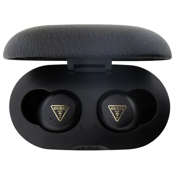 Guess Bluetooth headphones GUTWSPGTSPSK TWS + docking station black/black Grained Classic Logo - Headphones