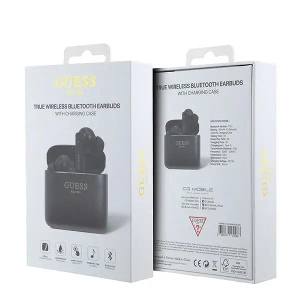 Guess Bluetooth headphones GUTWSSU20ALEGK TWS + docking station black/black Printed Logo - Headphones